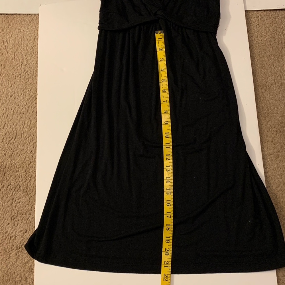Black Knot-Front -Merona Midi Dress | LBD Minimalist Business Casual - Picture 6 of 7